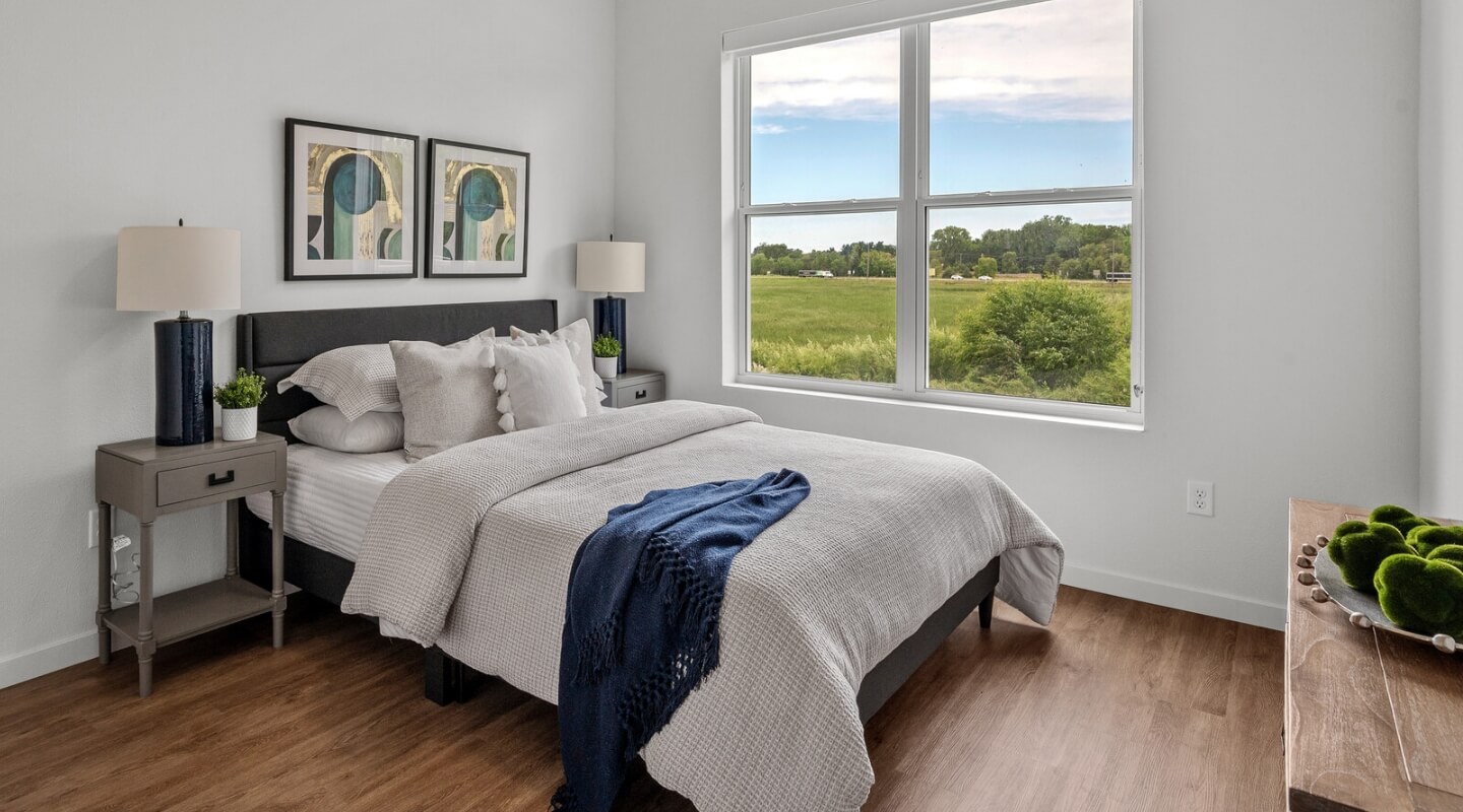 A Sand Creek Flats apartment bedroom